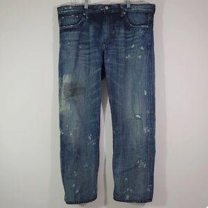 Mens AGOLDE Slim Fit Distressed Paint Splatter Jeans
